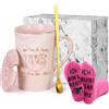 Joymaking Tazze da caffè in pensione, regalo per donne - Sono in pensione I must Gar Nix - regalo di ingresso in pensione con calzino per collega, chef, amici - 400 ml rosa