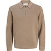 JACK & JONES Jprccmilano Stitch Knit Zip Polo SN, Nero, S