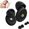 HAOXYO Tappi per dormire -50dB Soppressione Rumori, 15s Sollievo Pressione, Ideali per Dormire di Lato, Russare e Viaggi. Riutilizzabili con 1 Paio + 2 Ricambi, Custodia, Colore Nero