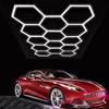 Oyajia Plafoniera LED esagonale da 14 pezzi, luce per garage con illuminazione a LED a nido d'ape da 520 W, tubi a LED per officina, garage, studio, luce a LED 6500K