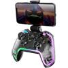 Mars Gaming MGP-BT2, Gamepad Bluetooth 5.0, RGB Neon, Adattatore Smartphone fino a 7, Vibrazione Aptica, Grilletti Analogici, Macro, Switch, Switch 2, PC, Android, iOS, PS3, PS4, Trasparente