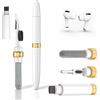 CABLE TECHNOLOGIES Penna per la Pulizia di Auricolari Bluetooth, Kit di Pulizia Airpods, Spazzola Multifunzione Pulizia Auricolari, Universale, Compatibile con Airpods 1 2 Pro (Gold)