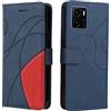 Fatcatparadise Cover per Vivo Y15s, Flip Caso in PU Pelle Case Cover Libro Portafoglio Protettiva Custodia con TPU Antiurto,[Kickstand][Slot per Schede][Magnetica] (Blu)