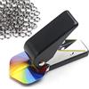 YIEUR Perforatore per freccette con 100 pezzi Shaft O anelli in metallo, anelli a molla in argento, acciaio inox, accessori (nero)