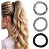 Ymapinc 3 elastici per coda di cavallo con strass, luccicanti, decorativi, elastici per coda di cavallo, accessori per capelli elastici per donne e ragazze