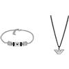 Emporio Armani Bracciale Uomo Gioielli Trendy cod EGS2999040 + T56Emporio Armani EGS2994040 - Collana da uomo in acciaio inox, lunghezza: 525 mm, larghezza: 24 mm, altezza: 12 mm