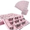 Genérico 318 Cartelle Numerate e Forate per Bingo Tradizionale a 90 Palle (Rosa)