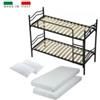 Somnus Letto a castello con rete a doghe 2 cuscini e 2 materassi, 203x145,5x83 cm