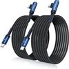 toocki Cavo USB C a USB C 90 Gradi 60W, [2 M+2 M] Cavo USB Type-C PD ricarica rapida Cavo Tipo C per iPhone 16 15 Pro max Samsung Galaxy S24 S23 S22 Note 20 iPad Pro Air mini MacBook Pixel, Blu