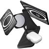 OtterBox Zens 4-in-1 Modular Wireless Charging Station, Caricatore Wireless MagSafe e Qi da 15 W per iPhone/Apple Watch/AirPods, iPad Stand, Adattatore da 65 W Incluso (EU/UK/US) Con Cavo da 1,5 m, Nero