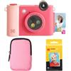 KODAK Smile+ 2-in-1 Fotocamera & Stampante Foto Bluetooth - Pacchetto Iniziale + Custodia Morbida + Carta Zink 20pz - 10MP - Fucsia