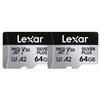 Lexar Professional SILVER PLUS micro SDXC UHS-I Card 64GB Bipack
