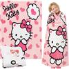 Hello Kitty Sanrio Coperta Pile Morbida, Cinnamoroll Accogliente Coperte Plaid per Divano Letto Viaggio 150 x 130 cm, Anime Regali per Lei (Rosa Hello Kitty)