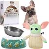 Disney Stitch Ciotole per Cani - Set Regalo Ciotola per Cani Antiscivolo e Peluche con Squeak (Verde)