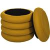 Home Deco Factory, HD0425, Pouf Contenitore dal Design Moderno Giallo, Seduta Versatile e Pratica, Ideale per Soggiorno o Camera da Letto, Leggero, Dimensioni 37x42x37 cm, Colore Giallo
