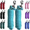 Majestic Ally Confezione da 2 solide corde in poliestere per cavalli e bestiame, lunghezza 3,5 m e spessore 1,5 cm, con bullone a scatto sostituibile, fatte a mano, morbide, rotte al tatto (turchese)
