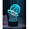 EleBikk 3D Lampada Pallacanestro, Luce Notturna pallacanestro per Bambini, Lampada da basket 3D, Luce Notturna Vision Dimmerabile con Telecomando a 16 Colori, Regalo a Sorpresa per i Bambini