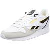 Reebok Classic Leather, Scarpe da Ginnastica Unisex - Adulto, Ftwwht/Black/ALWYEL, 37.5 EU