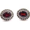 4.9 GM 925 Argento Sterling Naturale Granato & C.Z Pietra Fatto a Mano Orecchino