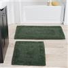 Lavish Home 2-Piece Cotton Bathroom Mat Set Set di 2 tappetini da Bagno in Cotone, Verde, 56 x 89 cm (Rectangular), 2 unità