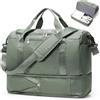 HPLQQ Borsone da Viaggio Donna Bagaglio a Mano Ryanair 40x30x20, Borsa Sportiva Borsone da Palestra con Scomparto per le Scarpe, Borsa da Weekend, Ospedale Parto, Danza,D01-Verde militare