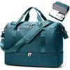 HPLQQ Borsone da Viaggio Donna Bagaglio a Mano Easyjet 45x36x20, Borsa Sportiva Borsone da Palestra con Scomparto per le Scarpe, Borsa da Weekend, Ospedale Parto, Danza,D04-Blu pavone