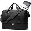 HPLQQ Borsone da Viaggio Donna Bagaglio a Mano Easyjet 45x36x20, Borsa Sportiva Borsone da Palestra con Scomparto per le Scarpe, Borsa da Weekend, Ospedale Parto, Danza,D02-Nero