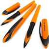 Uni-Ball AIR Micro - Penna roller fine 0,5 mm, inchiostro blu, fusto arancione, confezione da 3