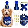 JOTFA Forniture per feste di compleanno per cani, costume di compleanno per cani, motivo scozzese, per compleanno, ragazzo, ragazza, papillon per cani di piccola taglia e media taglia (blu, set da 5)