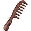 Kafei Pettine per capelli districanti - Pettine grossolano in legno per ricci e capelli lunghi - Nessun pettine per massaggi in legno di sandalo naturale statico