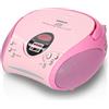 Lenco SCD-24 Stereo Boombox, Radio FM, CD-Player, Rosa