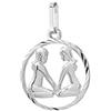 NKlaus Gemelli segno zodiacale 925 argento sterling 15mm ciondolo oroscopo zodiaco 9163