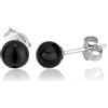 NKlaus coppia di orecchini a perno in onice vera 925 argento placcato in rodio da 6mm orecchini tondi da donna 3776