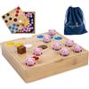 Engelhart-350444 - Gioco del Maialino - Gioco da Tavolo Familiare - Scatola in Legno di Bambù - 60 Maialini in Silicone + 2 Dadi + Regole - Divertente per Bambini e Adulti