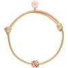 Purelei® Aloha Braccialetto con Nodo - Braccialetto in tessuto regolabile beige con ciondolo simbolo - acciaio inossidabile placcato oro - oro/argento/oro rosa - max. 12 cm, Eine Grösse, Acciaio