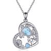 YFN Collana da spiaggia a forma di tartaruga, in argento Sterling Larimar, stella marina, gioielli da donna, Argento sterling, Cristallo
