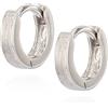 NKlaus coppia di orecchini creoles baby small in argento 925 9mm opaco anti appannamento 9914