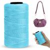 LEREATI Cordino per Borse Uncinetto Piatto Filo Macrame 1mm x 230m Macrame Corda Colorata Cordoncino per Borse a Uncinetto, Arazzo da Parete, Acchiappasogni, Fai da Te (Blu Lago)