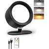 EZVALO Applique Da Parete Interno Wireless Con Telecomando, Funzionamento Touch e Rotazione 360°, Lampada LED Dimmerabile per Interni - Adatta per Camera Da Letto, Studio (Nero, 1 Pezzo)