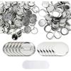 Tissting 100 Set Parti di Badge per Bottoni Vuoti Distintivo Rotondo Vuoto Pulsante Pin, Button Parts, Spille per Bottoni Kit per La Produzione di Bottonis Forniture, Spille Rotonde Vuote per Souvenir (32mm)