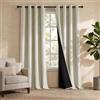 PONY DANCE Tende Doppio Strato 100% Oscuranti per Interni con Anelli 2 Pezzi L 140 x A 220 cm Tende Termiche Isolanti per Camera da Letto e Salotto, Beige Chiaro