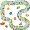 Janod - Circuito da Bagno per la Prima Infanzia dai 18 Mesi - Percorso da Bagno Composto da 14 Pezzi + 8 Animali - Rete per riporre e asciugare Inclusa - dai 18 Mesi