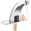 VEVOR Rubinetto per Lavabo Senza Contatto, Colore Argento Cromato, Rubinetto Automatico a Batteria per Bagno Lavandino con Sensore e Piastra di Copertura del Foro G233, Solo per Acqua Fredda