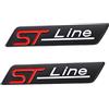 SgW 2 Pezzi ST Line Metal Sticker Car Body Logo Sticker Decal Car Styling Adatto per la Maggior Parte dei Modelli di Auto(nero rosso)