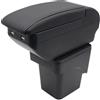 KAERGK Bracciolo portaoggetti a doppio strato per Ford Focus 2 Mk2 2005-2011, con 4 porte USB, portabicchieri, accessori per braccioli, colore nero