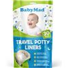 BabyMad Fodere usa e getta da viaggio ecocompatibili e biodegradabili, da usare con tanti diversi vasini (confezione da 30)