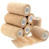 Tuwyii 6 Rotoli Elastica Bendaggio, Bendaggio Autoadesivo, Autoadesiva Garza Elastica Rotoli, Materiale Elastico per Bende, 10 cm x 4,5m, Tessuto Non Tessuto Coesa per Mani, Piedi, Ginocchia, Braccia
