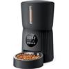 faroro Distributore Automatico Cibo Gatti, Faroro 4L Dispenser Crocchette Gatto con 1-6 Pasti Al Giorno, Porzioni Regolabili, Voce 10s, Alimentazione Lenta (Nero)