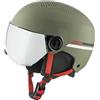 ALPINA Casco da sci Zupo Visor Q-lite per bambini, colore rosso oliva opaco, 51-55