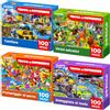 QUOKKA Puzzle 100 Pezzi Bambini 4 5 6 Anni - Set di 4 Puzzle Animali per Bambini 6 7 Anni - Giocattolo con Animali della Africa Parco e Uccelli - Gioco Educativo Regalo per Ragazzi e Ragazze 8 9 10